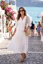 Fisto Embroidered Cotton Layered Maxi Skirt Women's Skirt 6985067