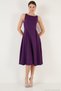 Regular Fit Crew Neck Pocketed Pleated Midi Length Evening Dress and Graduation Dress Women Dress 6111963 - 2