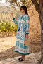 Modest Patterned Regular Fit Tie-Up V-Neck Maxi Dress Women Dress 611El510