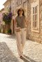 Relaxed Fit High Waist Narrow Leg Trousers Women's Pants 668Yp5456