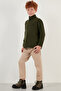 Soft Textured Zippered Stand Collar Winter Fleece Unisex Children's Fleece 5905002 - 4