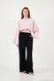 Cotton Comfort Fit High Waist Wide Leg Pants Women's Pants 668Yp5540 - 3
