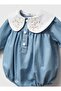 Baby Girl 100% Cotton Embroidered Collar Jumpsuit - 2