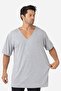 3-Pack Gray Men's V-Neck Short Sleeve Plus Size T-Shirt 100% Cotton Combed - 3
