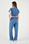 Regular Fit Double Breasted Collar Button Detailed Crop Suit Women's Suit 5866446 - 7