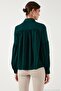 Regular Fit Stitching Detailed Straight Collar Balloon Sleeve Shirt Women's Shirt 611Go00003 - 7