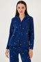 Regular Fit Shirt Collar Front Buttoned Fleece Pajama Set Women's Pajama Set 6571009W4 - 3