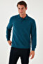 Cotton Blend Regular Fit Polo Collar Sweater Men's Polo Collar Sweater 456223 - 6