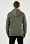 Cotton Slim Fit Kangaroo Pocket Zipper Detailed Hooded Collar Sweat Men's Sweat 575707 - 5