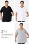 Men's V-Neck Short Sleeve Plus Size Basic T-Shirt 100% Cotton Combed