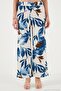 Patterned Elastic Waist Wide Leg Trousers Women's Pants 5869018 - 4