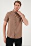 Linen Look Prevailing Collar Short Sleeve 100% Cotton Shirt Men's SHIRT CF21S113899 - 4