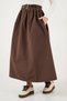 Cotton Relaxed Fit Elastic Waist Belt Detailed Midi Length Skirt Women's Skirt 6921273 - 5