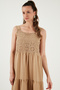 Relaxed Fit Flounced Long Dress Women's Dress 611El010 - 4