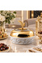 Multi-Use Serving Plate Gold/White 27x27x7cm