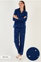 Regular Fit Shirt Collar Front Buttoned Fleece Pajama Set Women's Pajama Set 6571009W4 - 2