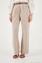 Cotton Wide Leg High Waist Wide Leg Belted Trousers Women's Pants 668Yp5429 - 5