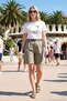 Cotton Loose Fit Pleated Belted Bermuda Shorts Women's Shorts 668Yp5439