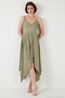 Asymmetrical Cut Regular Fit Midi Length Strappy V-Neck Dress Women's Dress 5866131 - 4