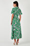 Patterned Slit Shirt Collar Maxi Dress Women's Dress 611El502 - 5