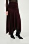 Asymmetrical Cut Drape Detailed Slit Midi Skirt Women's Skirt 6833366 - 3