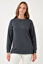 Stretch Oversize Fit Crew Neck Modal Fabric Sweat Women's Sweat 5865877 - 4