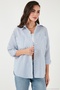Regular Fit Long Sleeve Striped Shirt Women's Shirt 6772875 - 2
