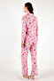 Patterned Regular Fit Soft Textured Winter Comfortable Pajama Set Women's Pajama Set 611Pt288Y - 7