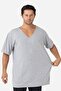 3-Pack Gray Men's V-Neck Short Sleeve Plus Size T-Shirt 100% Cotton Combed - 2
