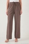 Cotton Waist-Tied High Waist Wide Leg Regular Fit Pants with Pockets Women's Pants 668Yp4 - 4