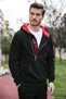 Cotton Slim Fit Kangaroo Pocket Zipper Detailed Hooded Collar Sweat Men's Sweat 575707