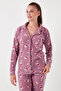 Standard Fit Buttoned Fleece Pajama Set Women's Pajama Set 6095615 - 5