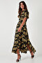 Patterned Slit Shirt Collar Maxi Dress Women's Dress 611El502 - 3