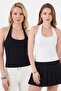 Slim Fit Halter Neck Backless Double Pack Blouse Women's Bluz 5866664 - 2
