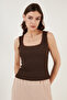 Slim Fit Thick Strap Lace Square Neck Wrinkled Tank Top Women's Tank Top 5864979 - 2