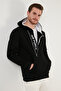 Cotton Slim Fit Kangaroo Pocket Zipper Detailed Hooded Collar Sweat Men's Sweat 575707 - 4