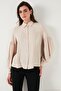 Regular Fit Stitching Detailed Straight Collar Balloon Sleeve Shirt Women's Shirt 611Go00003 - 2