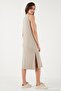 Regular Fit Crew Neck Slit Detailed Basic Midi Dress Women's Dress 5866160 - 7