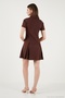 Fitted Fit Classic Collar Zipper Detailed Pleated Mini Dress Women Dress 5866659 - 7