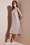 Regular Fit Crew Neck Slit Detailed Basic Midi Dress Women's Dress 5866160 - 3