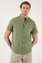 Linen Look Collar Short Sleeve Cotton Shirt Men's Shirt Cf21s113899 - 7