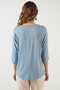 Crew Neck Three Quarter Sleeve Blouse Women's Bluz 5861416Y - 5