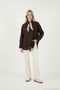 Relaxed Fit Scarf Detailed Classic Collar Chest Pocket Shirt Women's Shirt 6925427 - 6