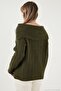 Oversize Fit Madonna Collar Knitwear Sweater Women's Sweater 4615216 - 5