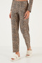 Patterned Elastic Waist Shirt Collar Woven Pajama Set Women's Pajama Set 6095660W4 - 4