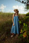Women's Thin Strap Jean Dress - 3