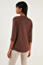 Crew Neck Three Quarter Sleeve Blouse Women's Bluz 5861416Y - 5