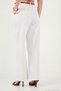 Cotton Wide Leg High Waist Wide Leg Belted Trousers Women's Pants 668Yp5429 - 7
