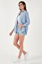 Regular Fit Long Sleeve Pocketed Striped Shirt Women's Shirt 6772895 - 4