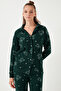 Standard Fit Buttoned Fleece Pajama Set Women's Pajama Set 6095616 - 5